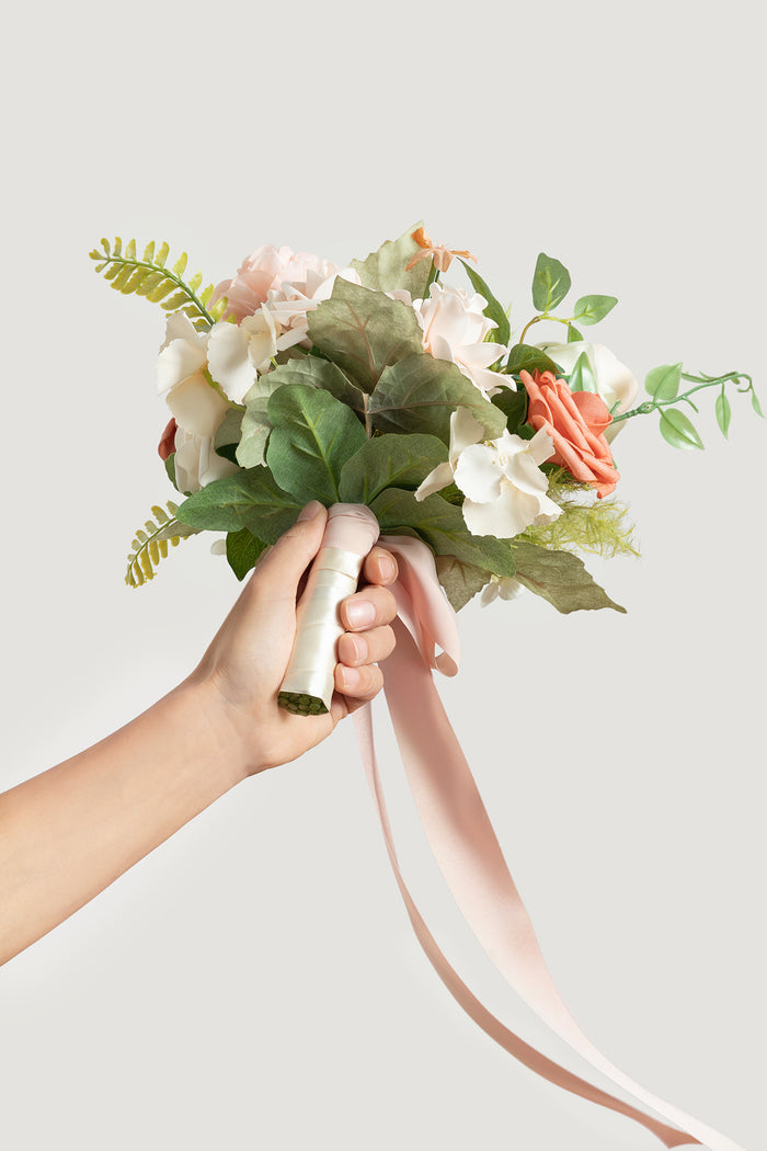 7" Free-Form Bridesmaid Bouquets in Garden Blush