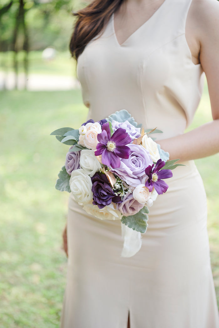 Maid of Honor & Bridesmaid Bouquets in Lilac & Gold - Image 2
