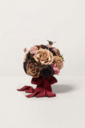 7" Round Bridesmaid Bouquet in Earth Brown & Black Baccara