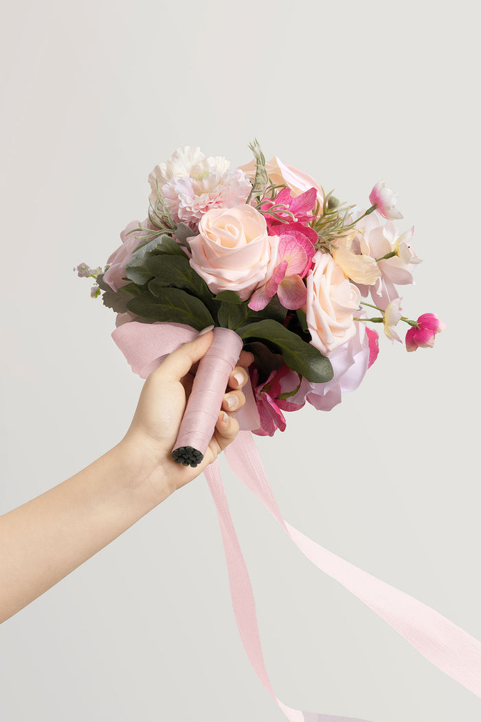 Bridesmaid Bouquet in Powder Pink & Berry Pink & Cream - Image 7