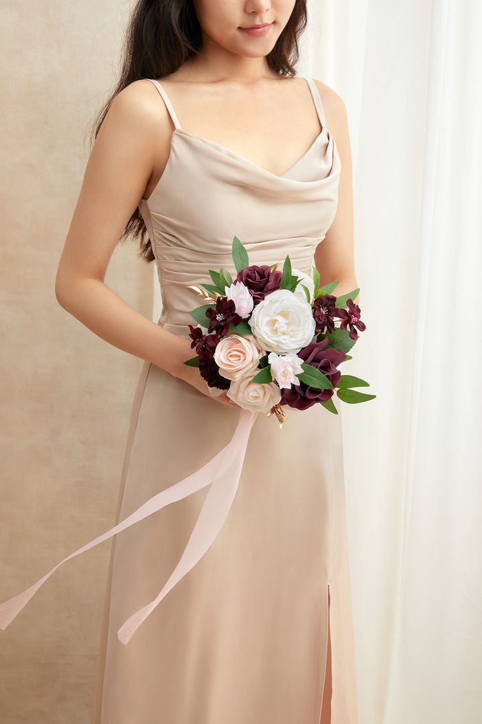 Bridesmaid Bouquet in Romantic Marsala - Image 2