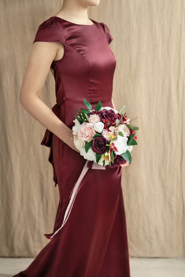 Bridesmaid Bouquet in Romantic Marsala