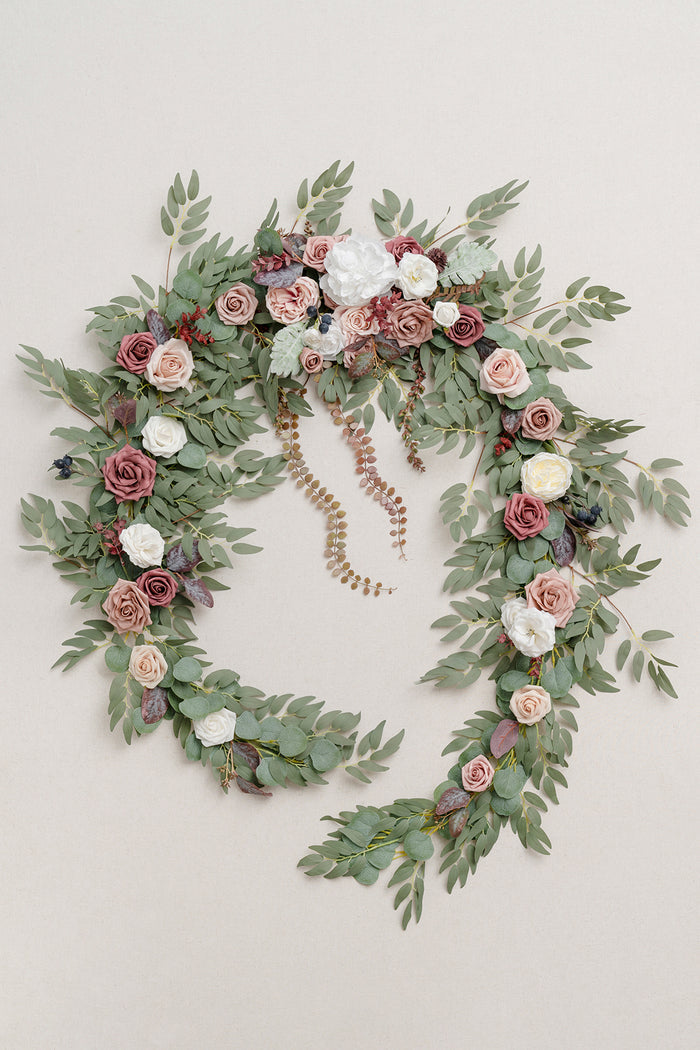 9ft Head Table Flower Garland in Dusty Rose & Mauve - Image 5