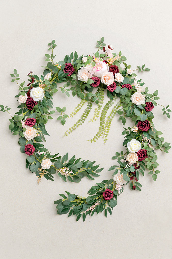 9ft Head Table Flower Garland in Romantic Marsala - Image 5