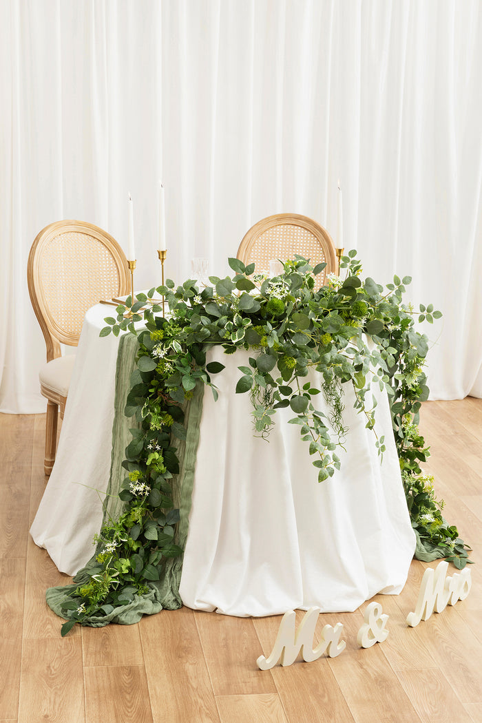 9ft Flower Garland in Sage & Green - Image 2
