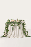 9ft Head Table Flower Garland in Powder Pink & Cream