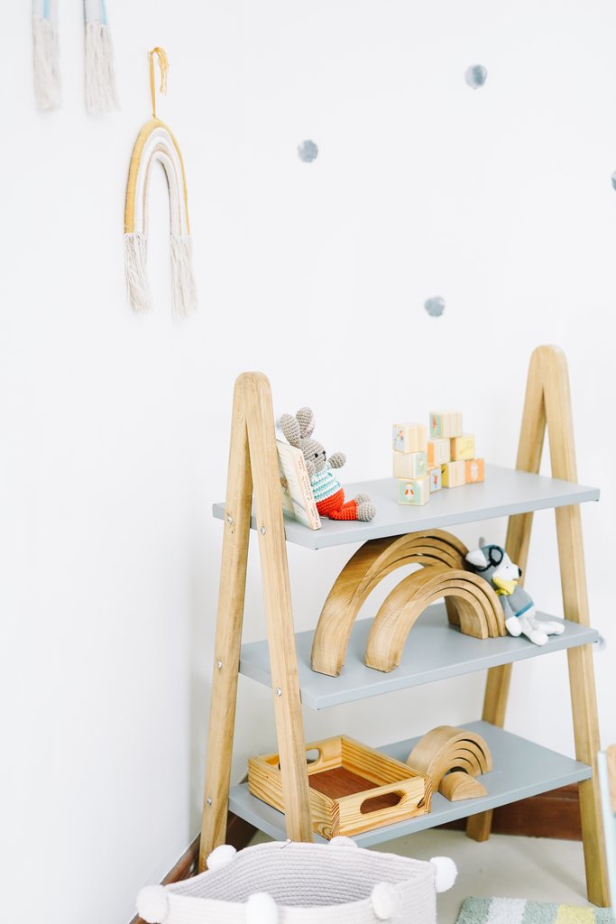 A-Frame Kids Clothes Hanger with Shelf Conversion