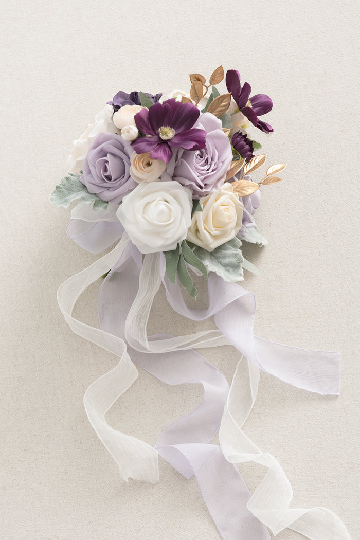 Additional Flower Decorations in Lilac & Gold - Image 4