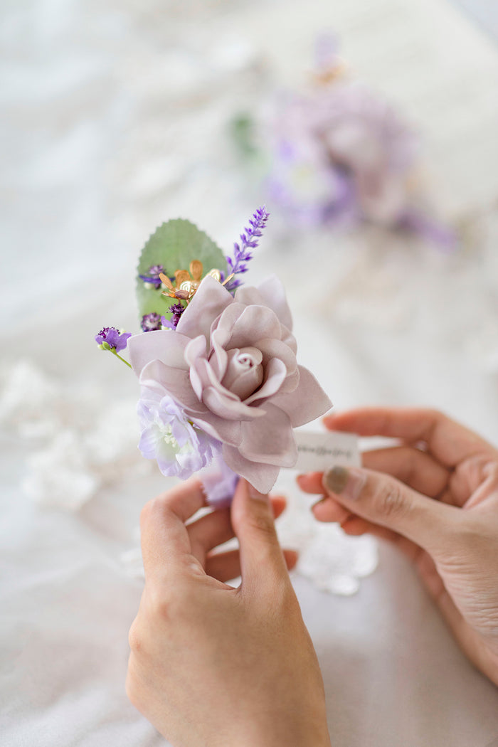 Additional Flower Decorations in Lilac & Gold - Image 6