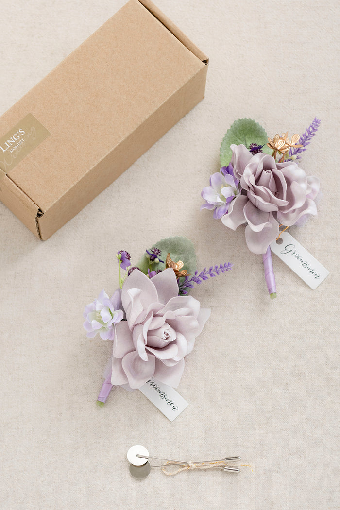 Additional Flower Decorations in Lilac & Gold - Image 7