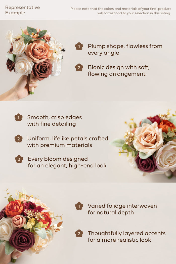 Bridesmaid Bouquet in Romantic Marsala - Image 3
