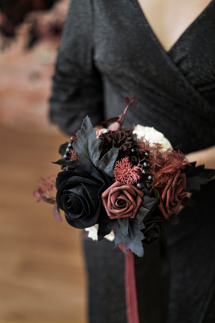 Additional Flower Decorations in Moody Burgundy & Black - Image 5