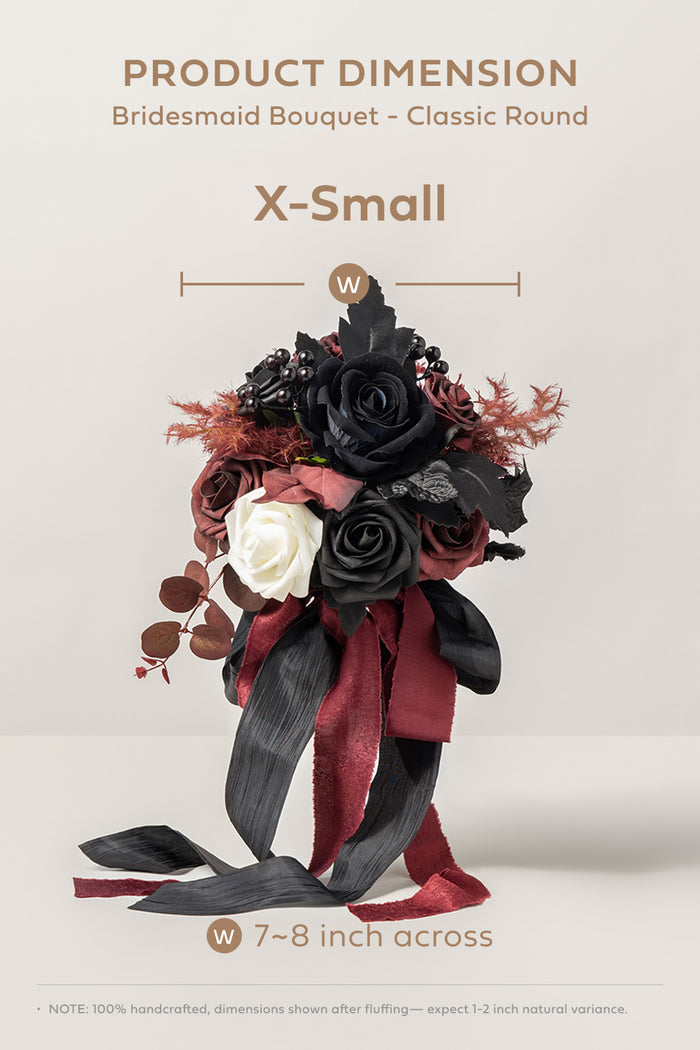 Additional Flower Decorations in Moody Burgundy & Black