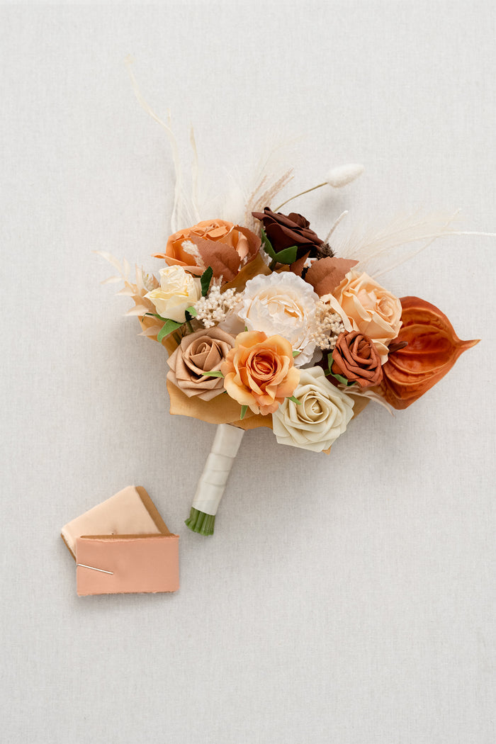 Additional Flower Decorations in Rust & Sepia - Image 2