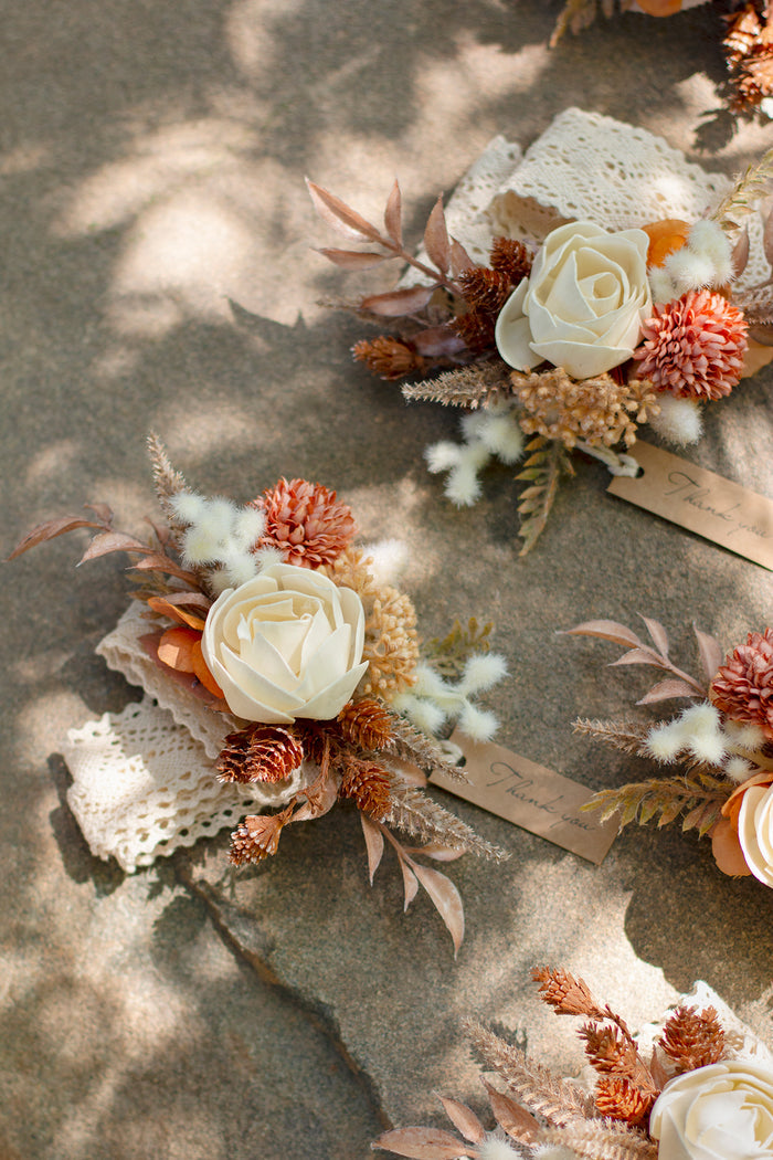 Additional Flower Decorations in Rust & Sepia - Image 6