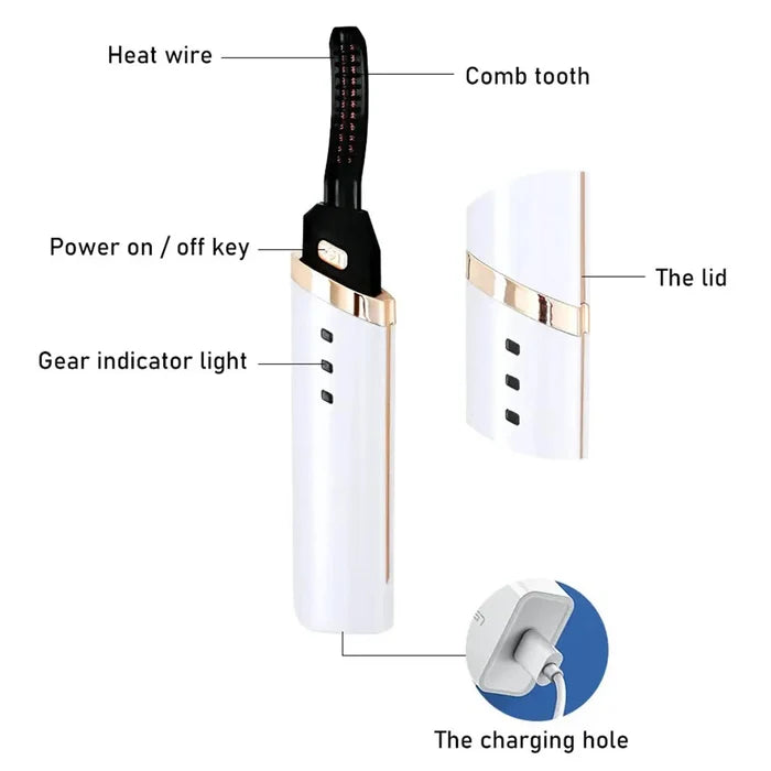 Adjustable Heating Eyelash Curler Rieworkes
