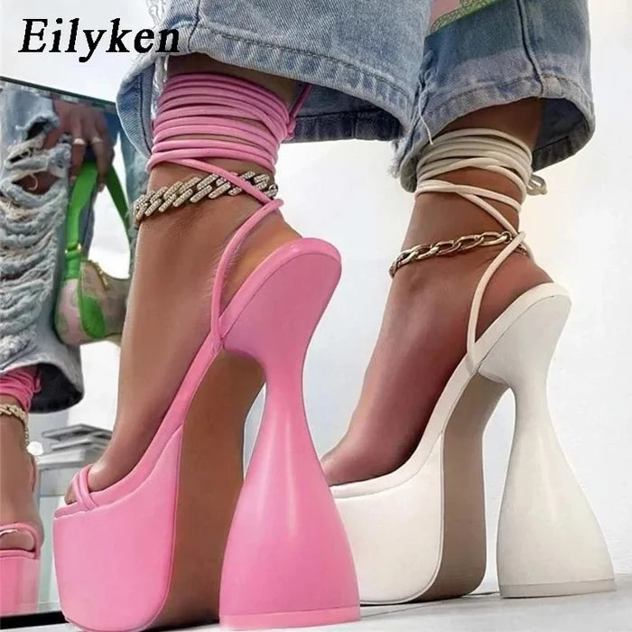 Ankle Strap Super High Heels Rieworkes