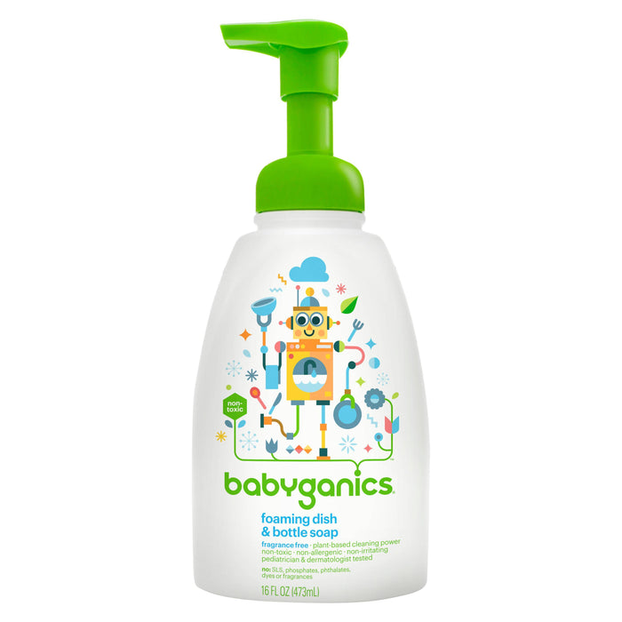 BabyGanics, Foaming Dish & Bottle Soap, Fragrance Free, 16 fl oz (473 ml)