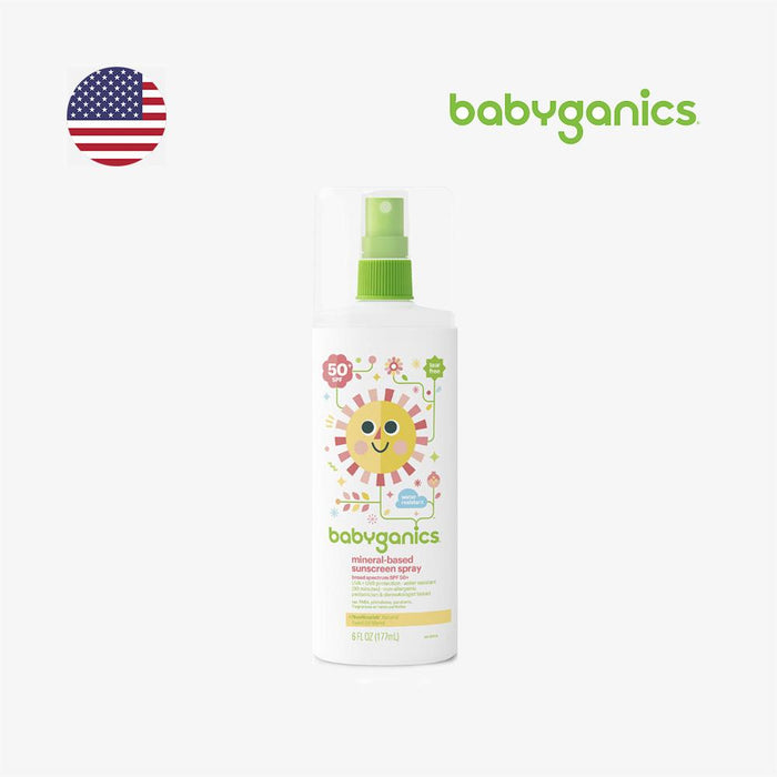 BabyGanics, Mineral-Based Sunscreen Spray, 50 + SPF, 6 fl oz (177 ml)