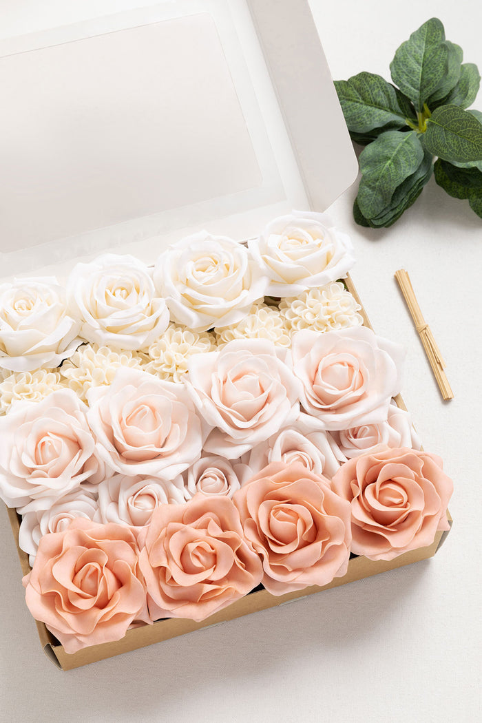 DIY Bridesmaid Bouquet Kit (Set of 4) -Ballet Pointe & Cream with White Filler - Image 2