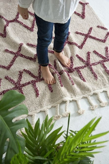 Bereber Burgundy Washable Rug