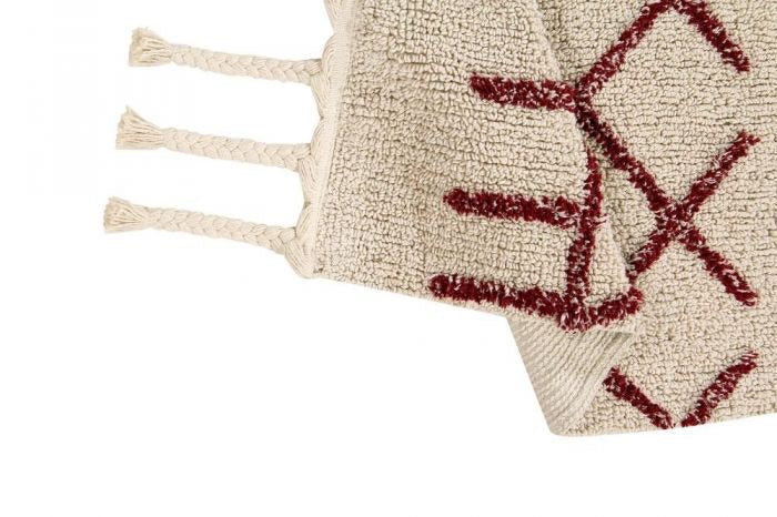 Bereber Burgundy Washable Rug