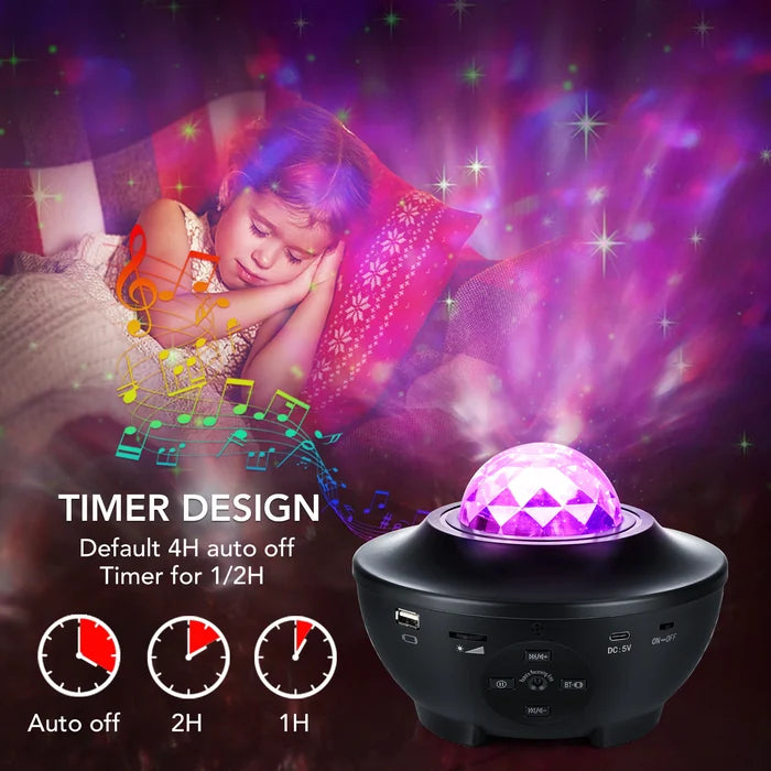 Black Galaxy Projector with 360° Starry Sky Light Rieworkes