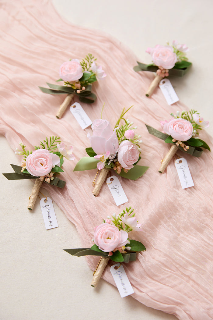 Boutonnieres in Blush & Cream - Image 2