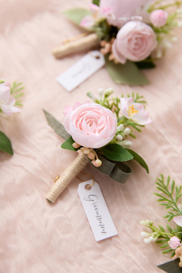 Boutonnieres in Blush & Cream - Image 5