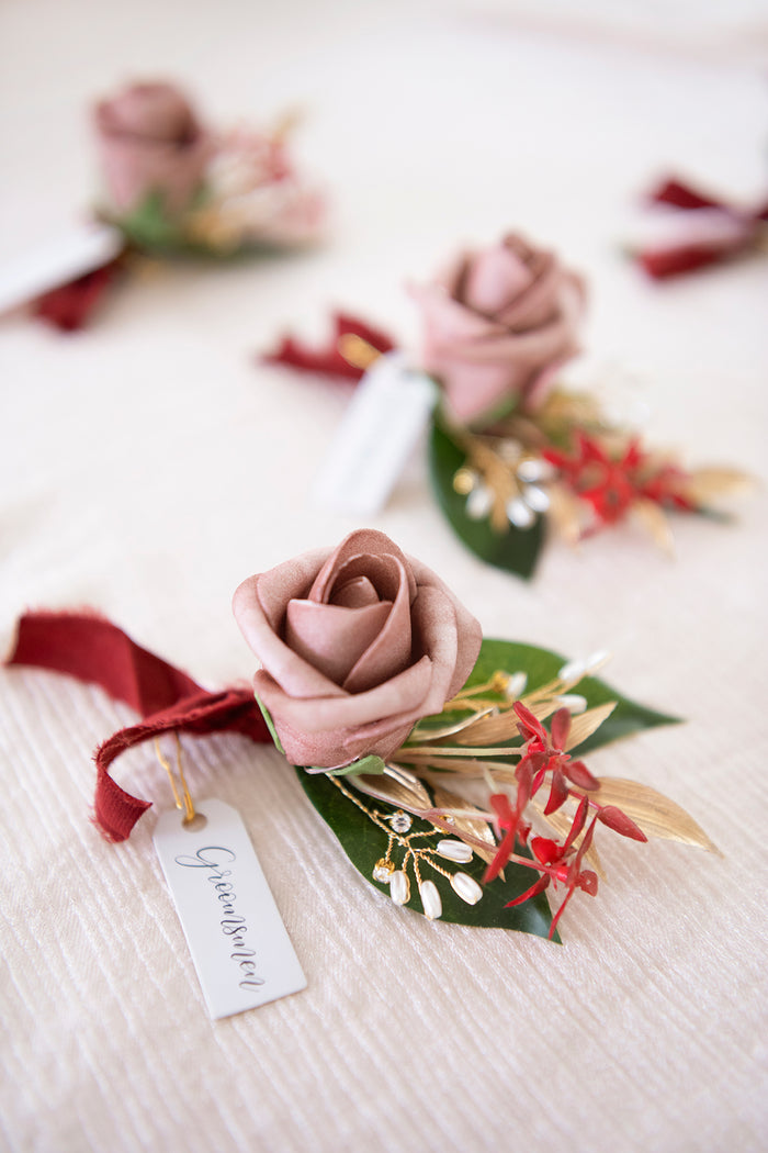Additional Flower Decorations in Romantic Marsala - Image 4