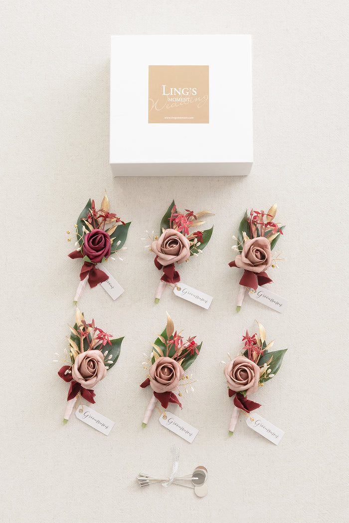 Additional Flower Decorations in Romantic Marsala - Image 5