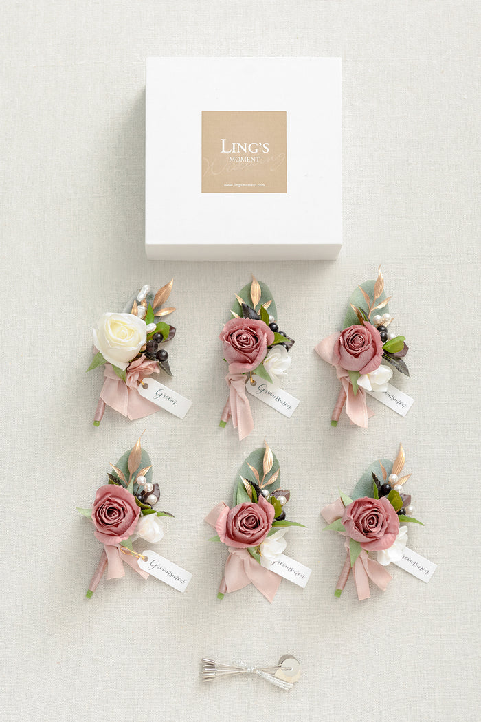 Additional Flower Decorations in Dusty Rose & Mauve - Image 4