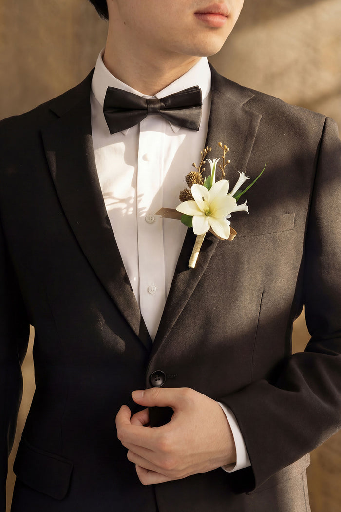Boutonnieres in Earth Brown & Tawny Beige - Image 3
