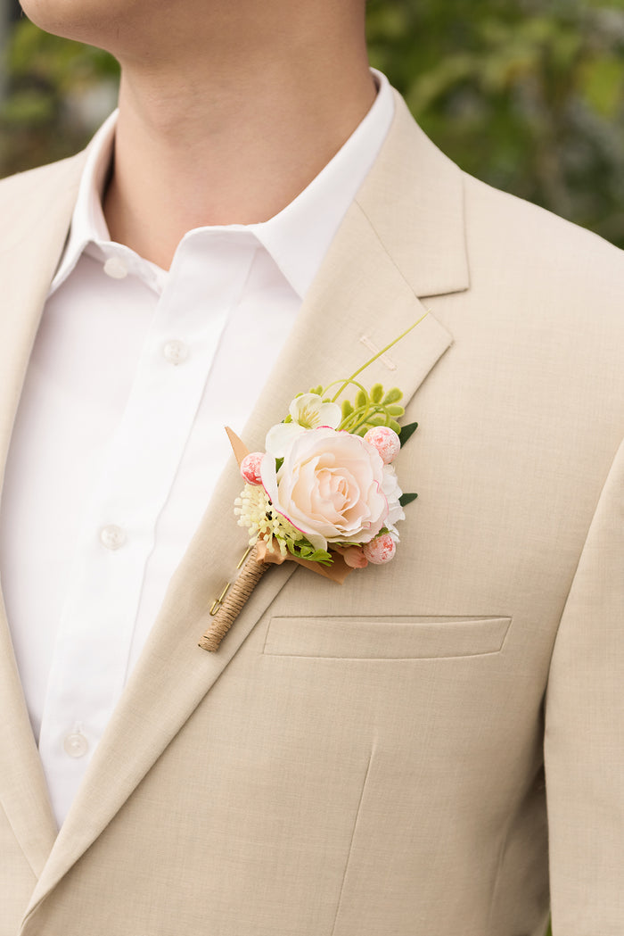 Boutonnieres in Garden Blush - Image 4