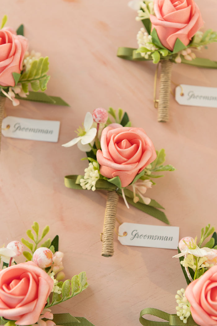 Boutonnieres in Garden Blush - Image 5