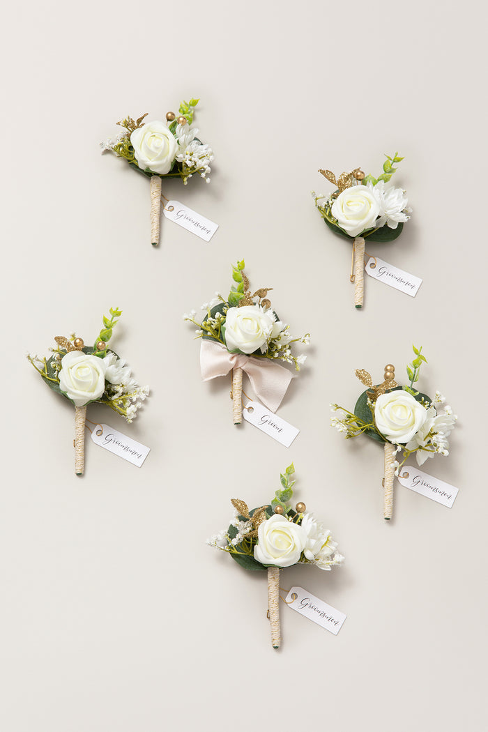 Boutonniere Set in Ivory