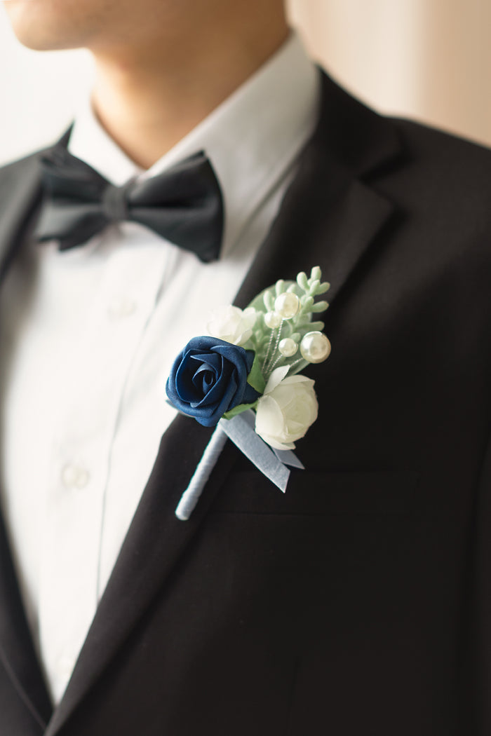 Boutonnieres in Noble Navy Blue - Image 4