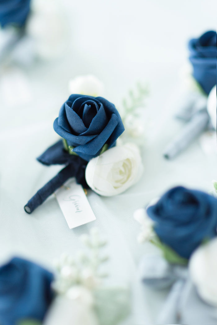 Boutonnieres in Noble Navy Blue - Image 5