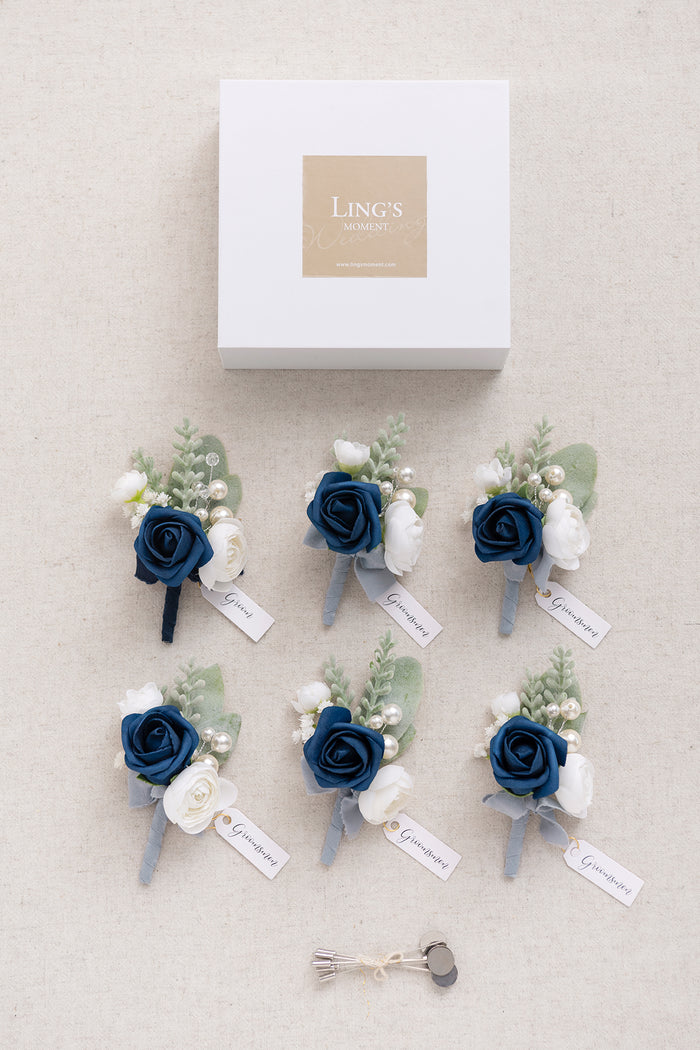 Boutonnieres in Noble Navy Blue - Image 6