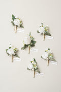 Boutonnieres in White & Sage