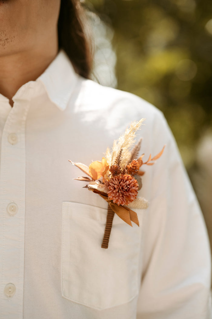 Boutonnieres in Rust & Sepia - Image 4