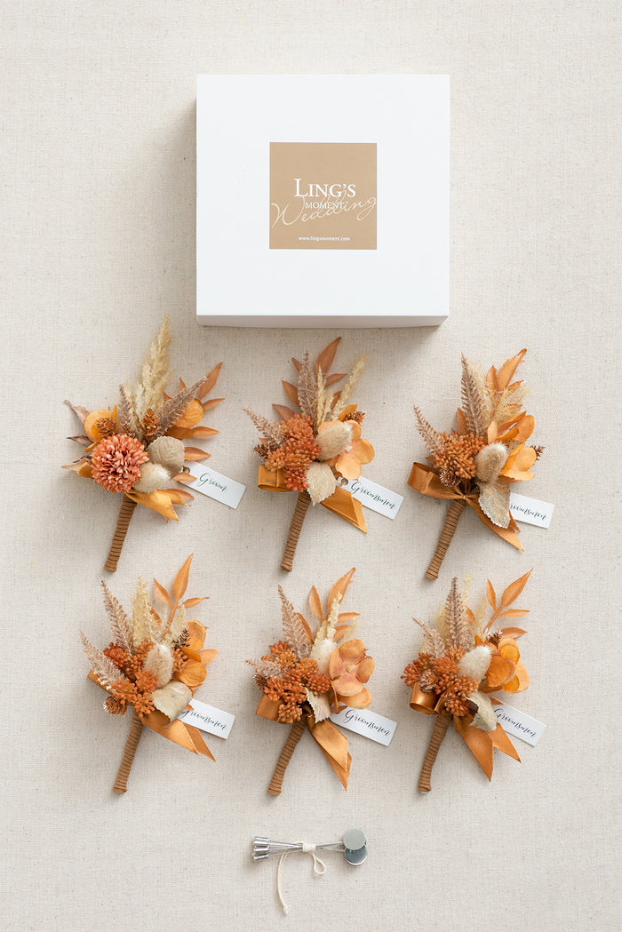 Boutonnieres in Rust & Sepia - Image 6