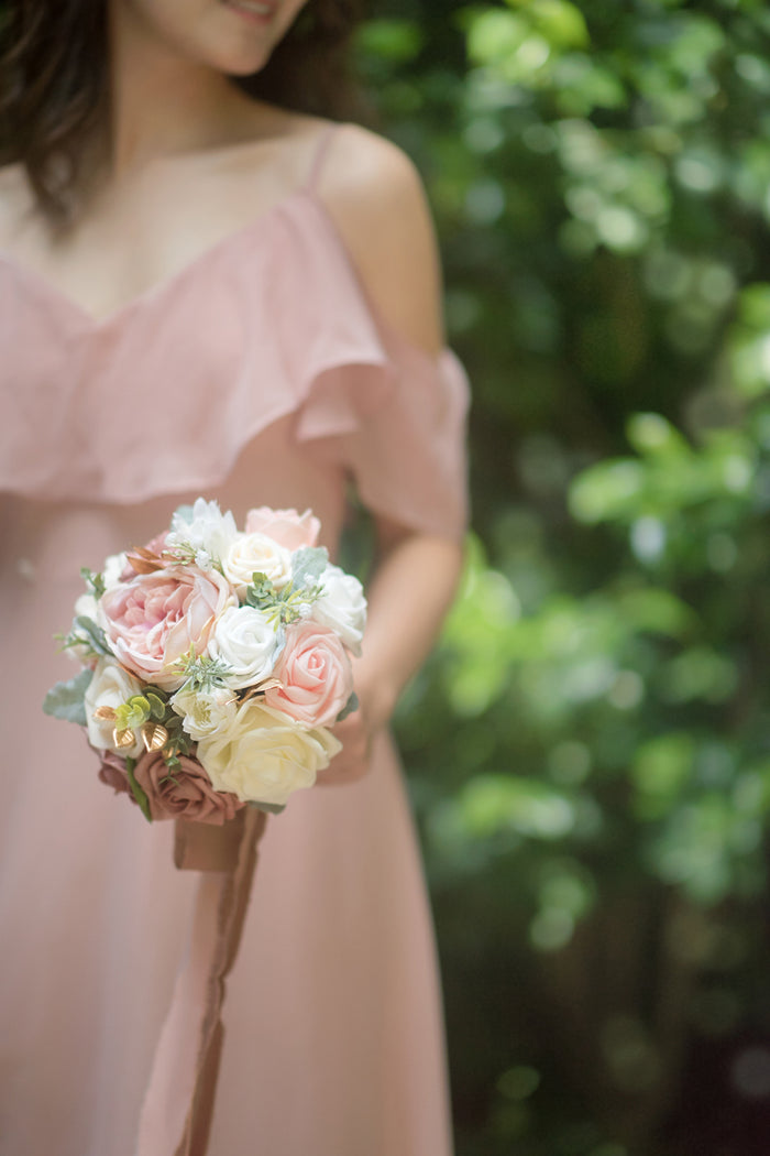 Bridal Flowers in Dusty Rose & Cream - Image 12
