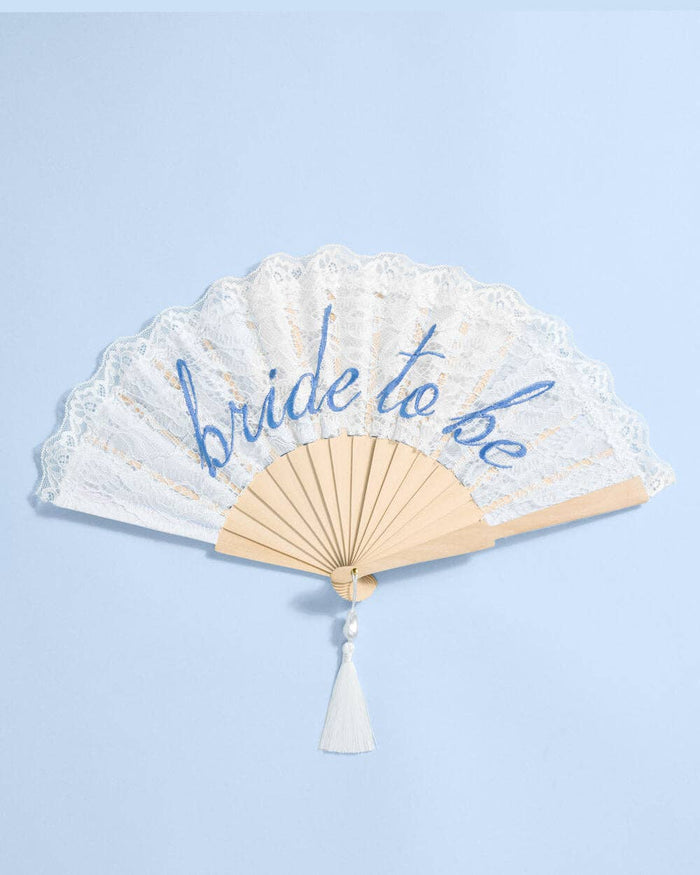 Bride to Be Fan - Lace Embroidered folding fan