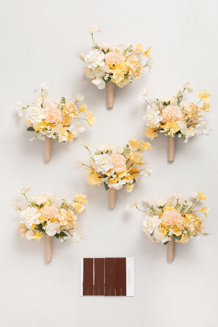 Bridesmaid Posy in Earth Brown & Butter Yellow - Image 6