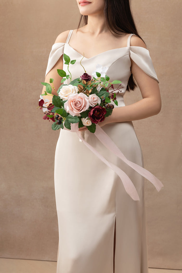 Bridesmaid Posy in Romantic Marsala - Image 3