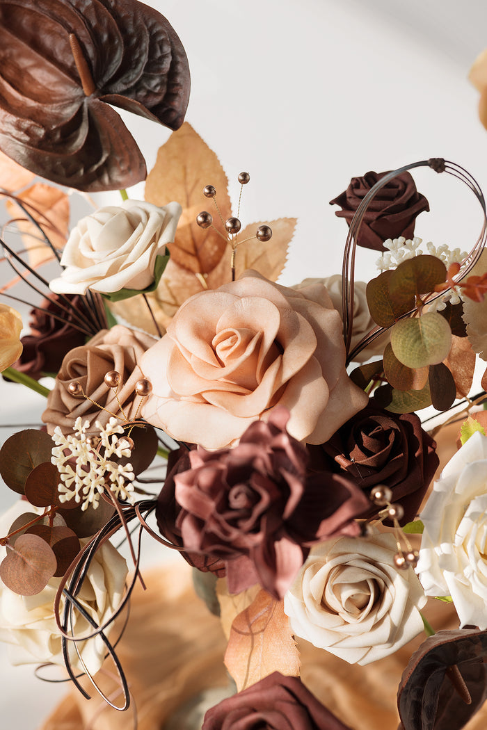 Brown & Beige Designer Flower Boxes | Clearance - Image 6
