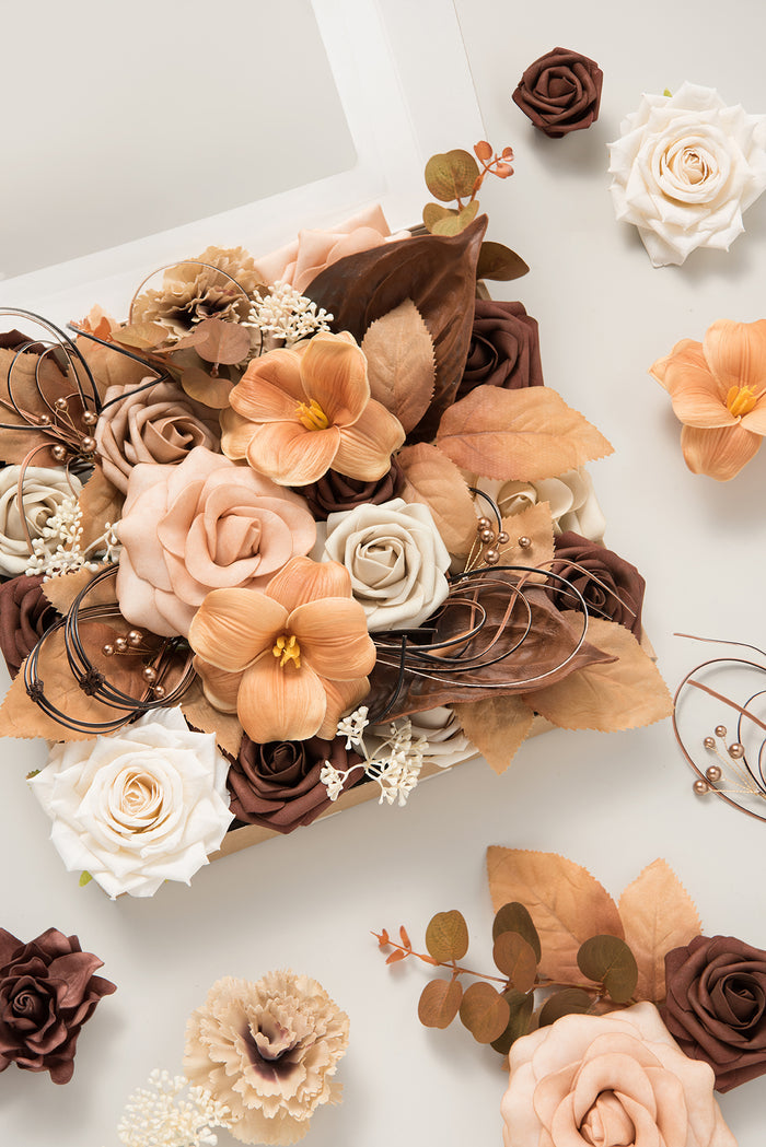 Brown & Beige Designer Flower Boxes | Clearance - Image 7
