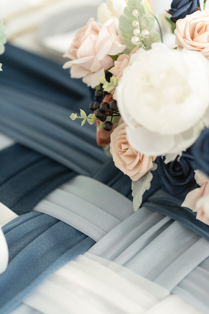Weave Table Runners in Shades of Navy - Image 3