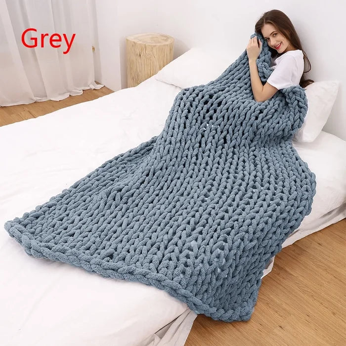 Chunky Knitted Blanket Rieworkes